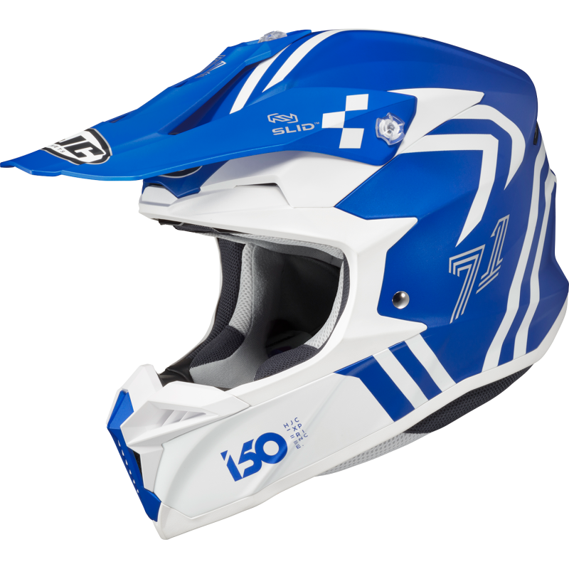 HJC i50 HEX Semi Flat Blue/White Front - Driven Powersports