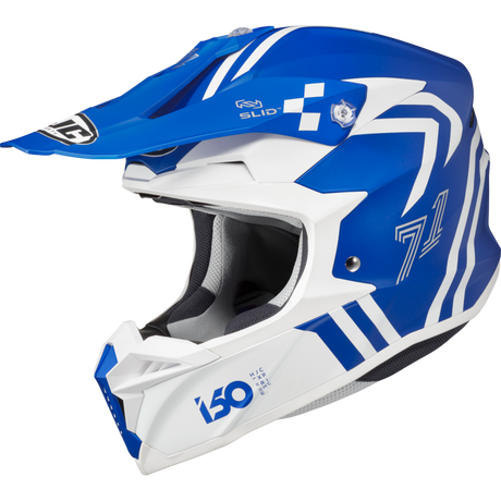 HJC i50 HEX Semi Flat Blue/White Front - Driven Powersports