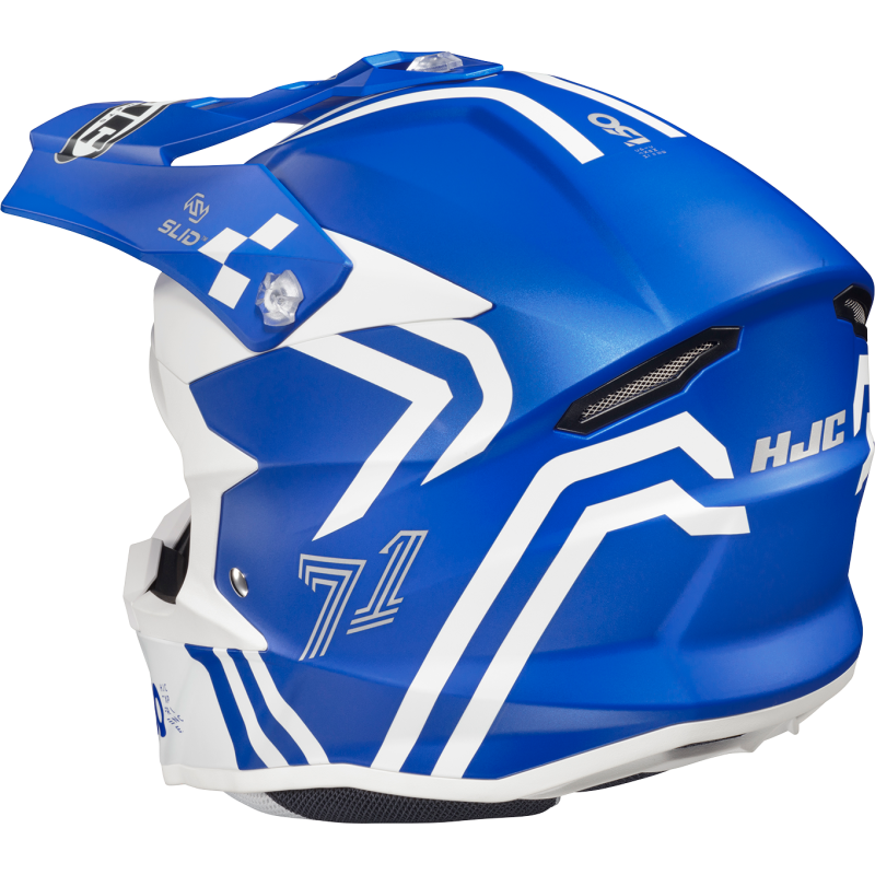 HJC i50 HEX Semi Flat Blue/White Back - Driven Powersports