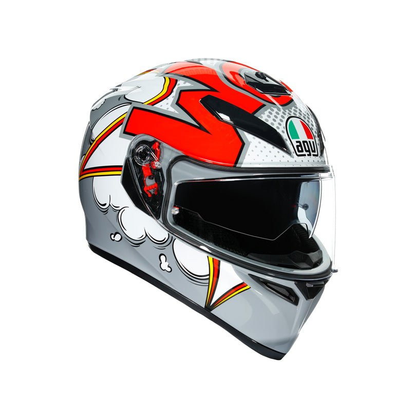 AGV K - 3 SV HELMET BUBBLE WHITE/GREY/RED (2XL) - DRIVEN Canada's Powersports 8210301O2MY058XS