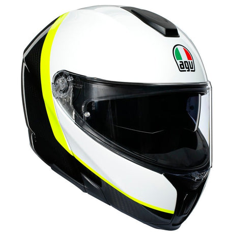 AGV SPORTMODULAR HELMET RAY CARBON/WHITE/YELLOW FLUO (2XL) - DRIVEN Canada's Powersports 8051019190055211201O2IY008XS