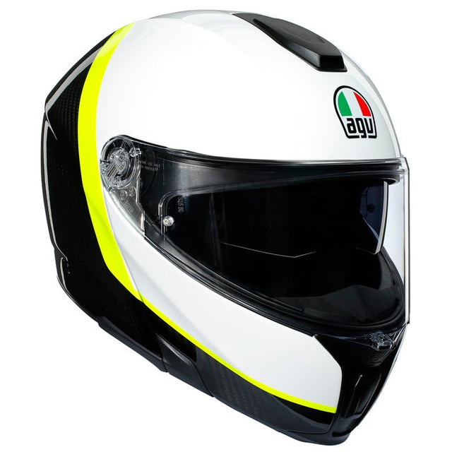 AGV SPORTMODULAR HELMET RAY CARBON/WHITE/YELLOW FLUO (2XL) - DRIVEN Canada's Powersports 8051019190055211201O2IY008XS