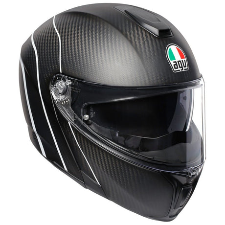 AGV SPORTMODULAR HELMET REFRACTIVE CARBON/SILVER (3XL) - DRIVEN Canada's Powersports 8051019047632211201O2IY007004