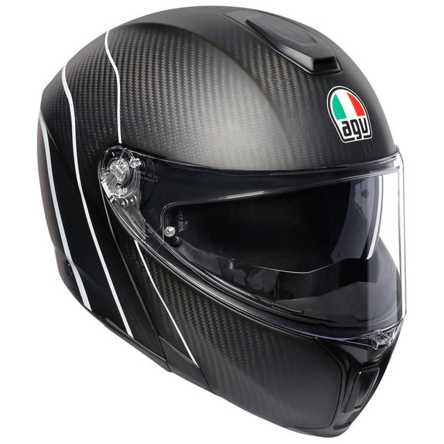 AGV SPORTMODULAR HELMET REFRACTIVE CARBON/SILVER (3XL) - DRIVEN Canada's Powersports 8051019047632211201O2IY007004