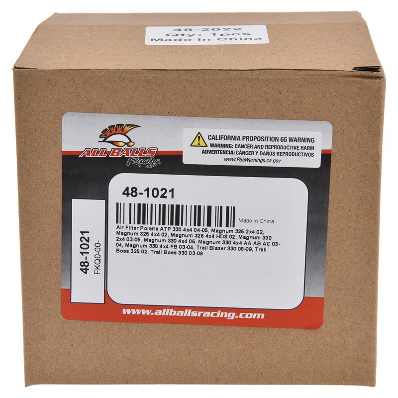 ALL BALLS RACING ATV/UTV AIR FILTER (48 - 1021) - DRIVEN Canada's Powersports 61331080876348 - 1021