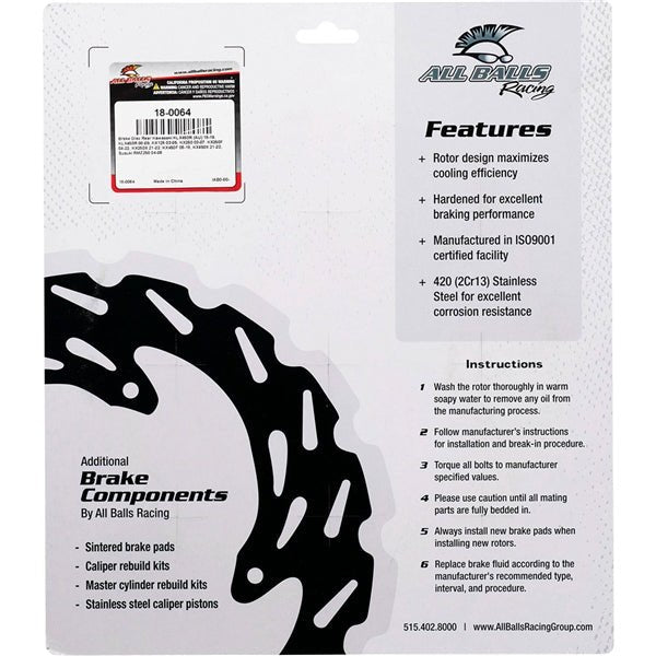 ALL BALLS RACING BRAKE ROTOR (18 - 0064) - DRIVEN Canada's Powersports 999999998918 - 0064