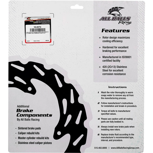 ALL BALLS RACING BRAKE ROTOR (18 - 0074) - DRIVEN Canada's Powersports 999999998918 - 0074