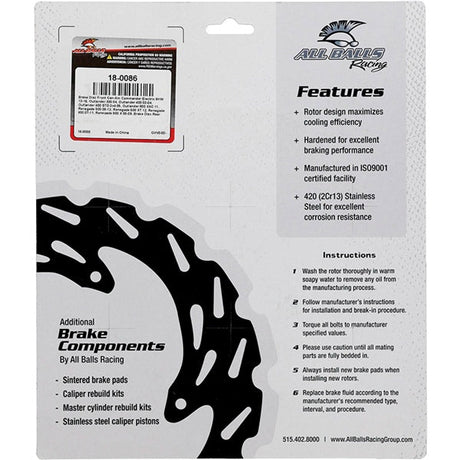 ALL BALLS RACING BRAKE ROTOR (18 - 0086) - DRIVEN Canada's Powersports 999999998918 - 0086