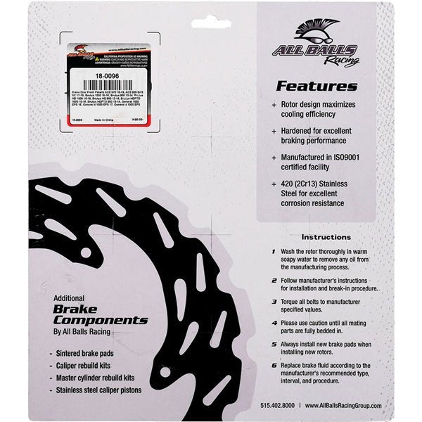 ALL BALLS RACING BRAKE ROTOR (18 - 0096) - DRIVEN Canada's Powersports 999999998918 - 0096