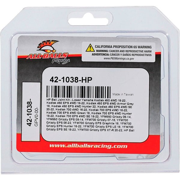 ALL BALLS RACING HEAVY DUTY BALL JOINT (42 - 1038 - HP) - DRIVEN Canada's Powersports 61331081005642 - 1038 - HP