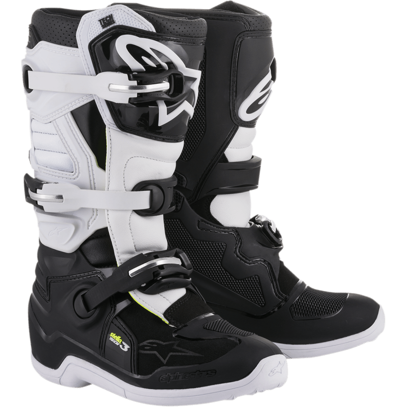 ALPINESTARS BOOT 4W TECH 3 Black/White 3/4 Front - Driven Powersports
