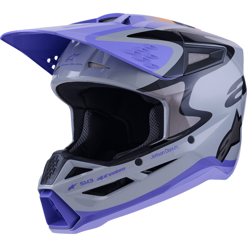 ALPINESTARS HELMET SM3 JETTSON GRAY/PUR/BLK - DRIVEN Canada's Powersports 80593476467708302726 - 9277 - S
