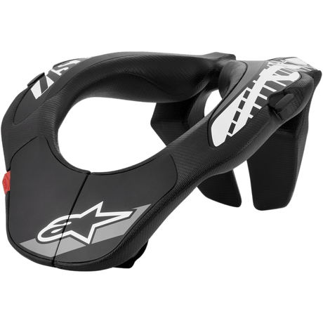 ALPINESTARS NECK SUPPORT YOUTH O/S Black/White Front - Driven Powersports