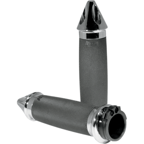 AVON GRIPS CUSTOM SPIKE GRIPS CHROME AVON (CC - 85 - CH - SPIKE) - DRIVEN Canada's Powersports 717163852352CC - 85 - CH - SPIKE