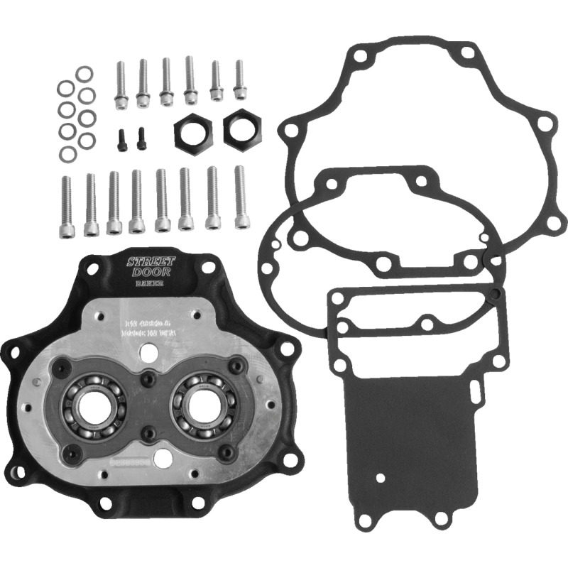 BAKER DRIVETRAIN STREET DOOR ASSEMBLY, BLACK, 2006 - UP DYNA, 2007 - UP BIG TWIN (48403 - 6) - DRIVEN Canada's Powersports 48403 - 6