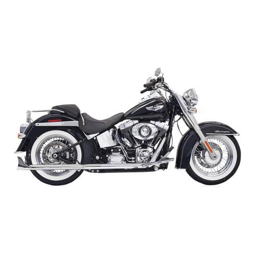 BASSANI TRUE DUALS EXHAUST SYSTEM WITH FISHTAIL MUFFLER CHROME - 33" - 2 1/4" WITH BAFFLE - 1S66E-33 - Driven Powersports Inc.1S66E-33