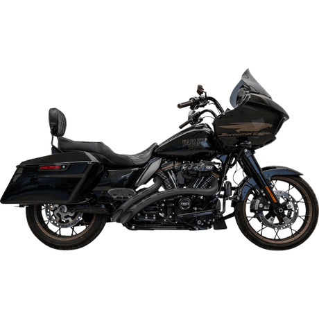 BASSANI XHAUST SWEEPER EXHAUST SYSTEM W/SLOTTED SHIELDS BLACK (1F22FB) - DRIVEN Canada's Powersports 1F22FB