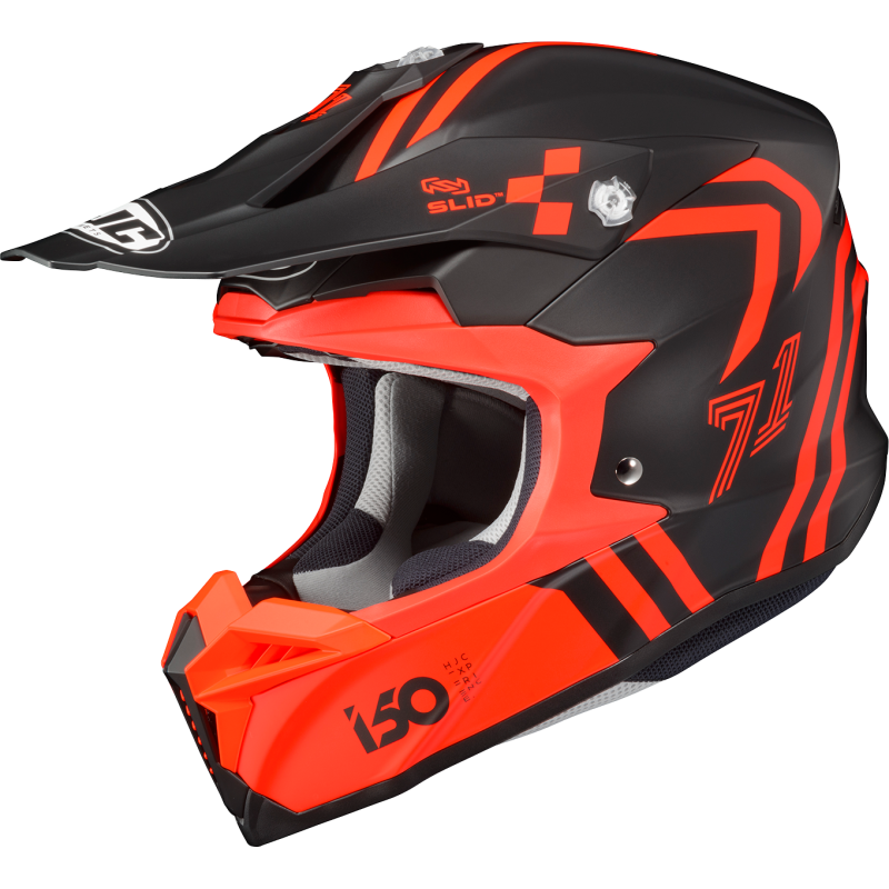 HJC i50 HEX Semi Flat Black/Red Front - Driven Powersports