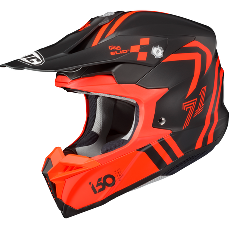 HJC i50 HEX Semi Flat Black/Red Front - Driven Powersports