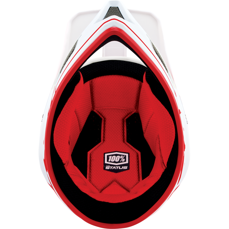 100% STATUS HELMET Topenga Red/White Bottom - Driven Powersports