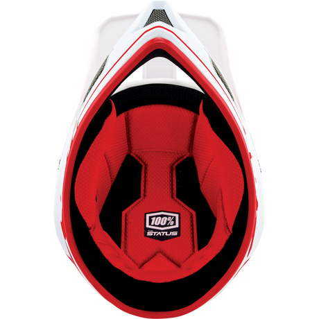 100% STATUS HELMET Topenga Red/White Bottom - Driven Powersports