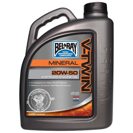 BEL - RAY MINERAL V - TWIN 4T ENGINE OIL 20W50 (4L) (301829150185) - DRIVEN Canada's Powersports 10690509401339301829150185