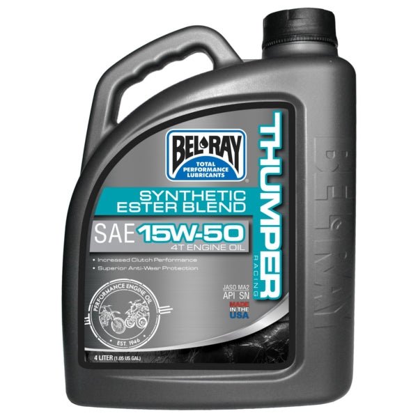 BEL - RAY SEMI - SYNTHETIC THUMPER RACING 4T ENGINE OIL 15W50 (4L) (300926150185) - DRIVEN Canada's Powersports 10690509200802300926150185