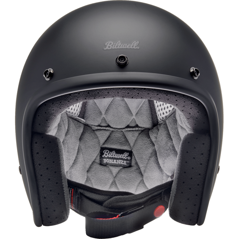 BILTWELL HELMET BONANZA Flat Black Front - Driven Powersports
