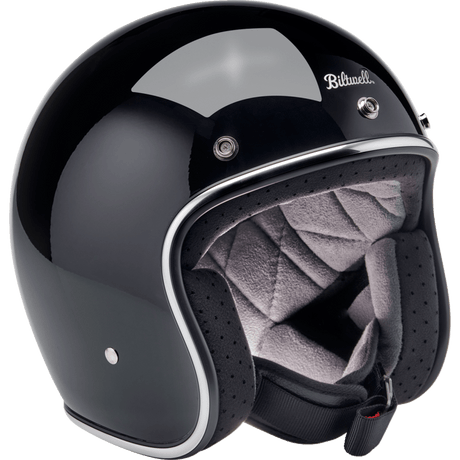 BILTWELL HELMET BONANZA Gloss Black Front - Driven Powersports