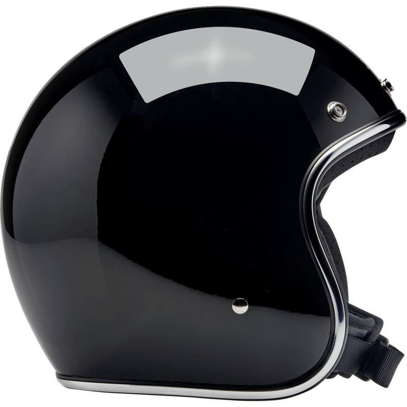 BILTWELL HELMET BONANZA Gloss Black Front - Driven Powersports