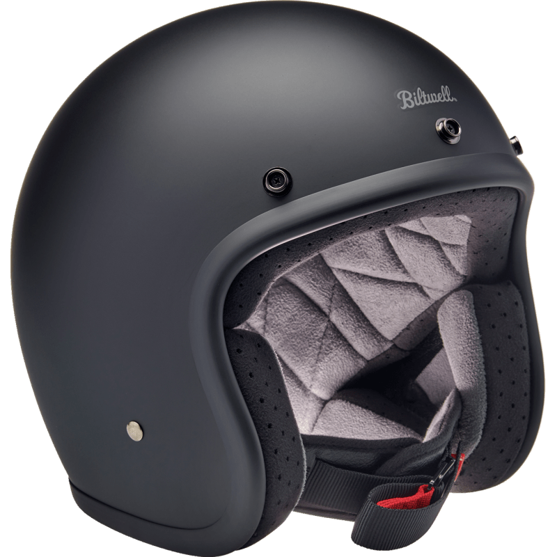 BILTWELL HELMET BONANZA Flat Black Front - Driven Powersports
