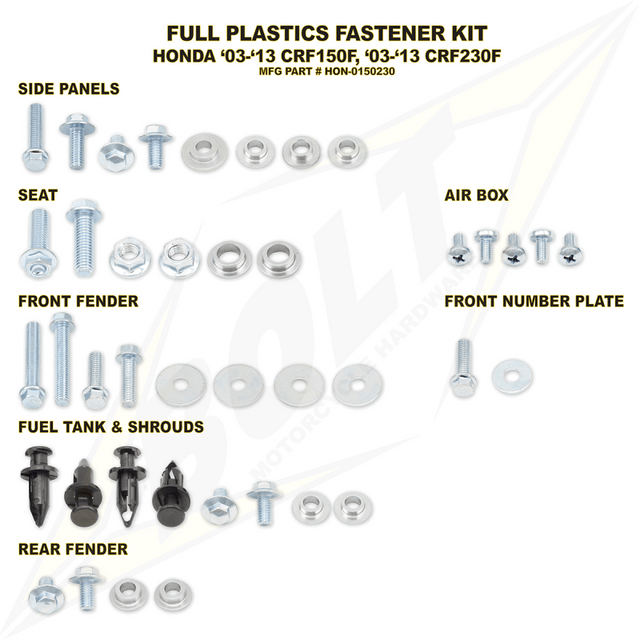 BOLT HONDA FULL PLASTICS FASTENER (KT) (HON - 0150230) - DRIVEN Canada's Powersports 819648022059HON - 0150230