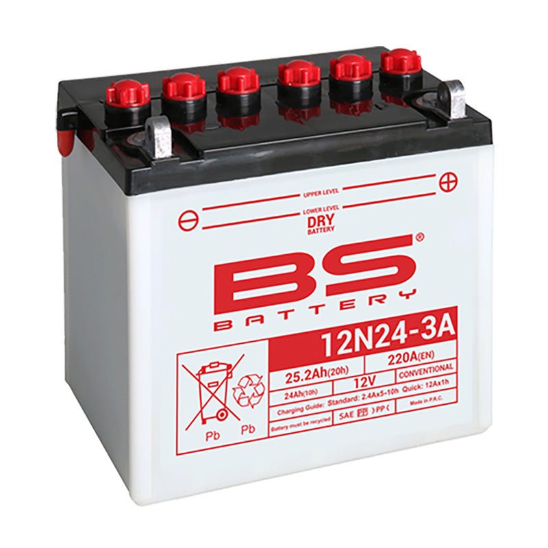 BS BATTERY 12N24 - 3A 12V BATTERY WITH ACID PACK (310539) - DRIVEN Canada's Powersports 3661453105390310539