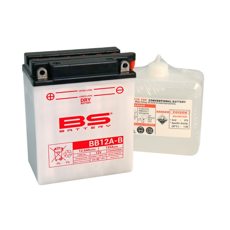 BS BATTERY BB12A - B 12V BATTERY WITH ACID PACK (310562) - DRIVEN Canada's Powersports 3661454105597310562