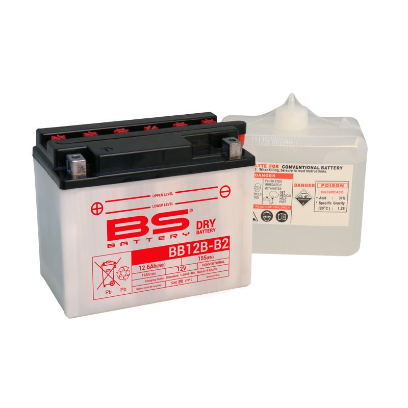 BS BATTERY BB12B - B2 12V BATTERY WITH ACID PACK (310565) - DRIVEN Canada's Powersports 3661454105610310565