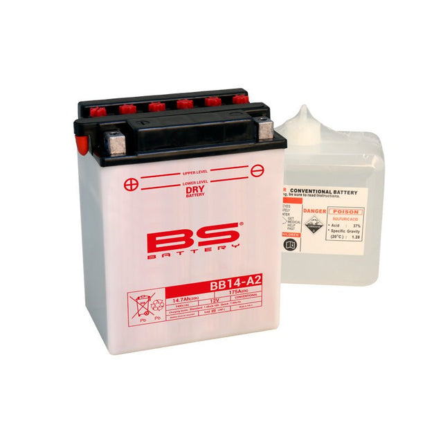 BS BATTERY BB14 - A2 12V BATTERY WITH ACID PACK (310567) - DRIVEN Canada's Powersports 3661451003445310567