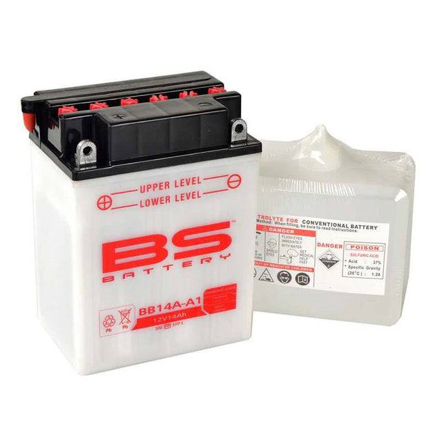 BS BATTERY BB14A - A1 12V BATTERY WITH ACID PACK (310572) - DRIVEN Canada's Powersports 3661454105658310572