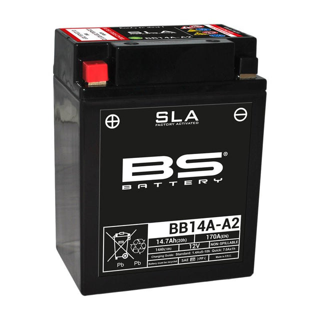 BS BATTERY BB14A - A2 12V BATTERY WITH ACID PACK (310571) - DRIVEN Canada's Powersports 3661454105641310571