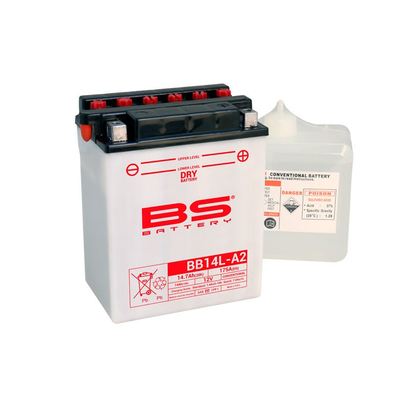 BS BATTERY BB14L - A2 12V BATTERY WITH ACID PACK (310569) - DRIVEN Canada's Powersports 3661451003452310569