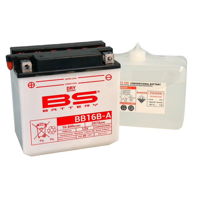 BS BATTERY BB16B - A 12V BATTERY WITH ACID PACK (310580) - DRIVEN Canada's Powersports 3661451003483310580