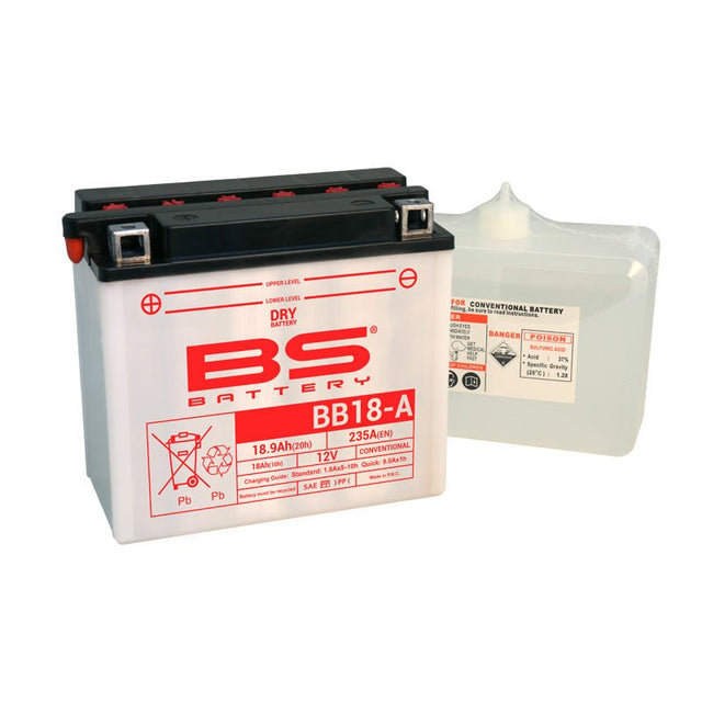 BS BATTERY BB18 - A 12V BATTERY WITH ACID PACK (310585) - DRIVEN Canada's Powersports 3661454105764310585