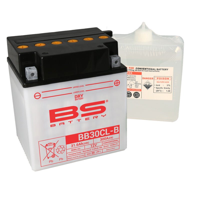 BS BATTERY BB30CL - B 12V BATTERY WITH ACID PACK (310553) - DRIVEN Canada's Powersports 3661454105511310553