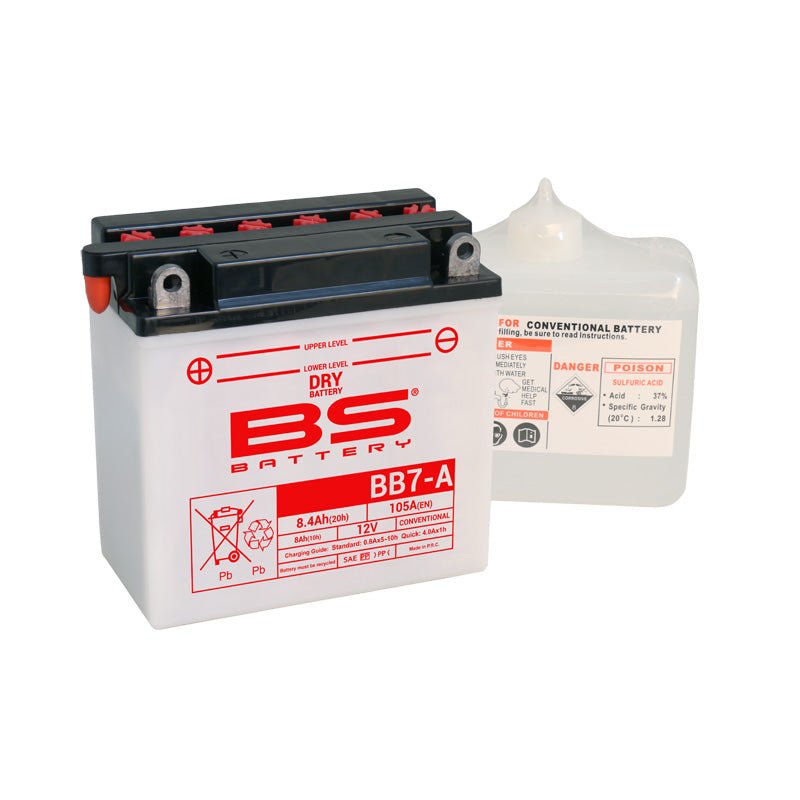 BS BATTERY BB7 - A 12V BATTERY WITH ACID PACK (310592) - DRIVEN Canada's Powersports 3661454105818310592