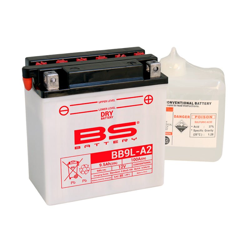 BS BATTERY BB9L - A2 12V BATTERY WITH ACID PACK (310598) - DRIVEN Canada's Powersports 3661454105870310598