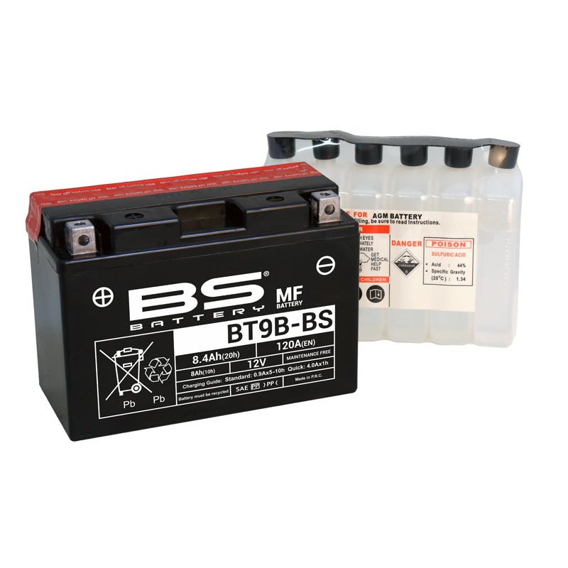 BS BATTERY BT9B - BS MAINTENANCE FREE 12V BATTERY (300627) - DRIVEN Canada's Powersports 3661451002912300627