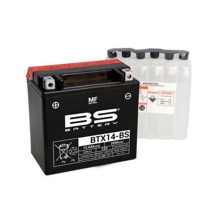 BS BATTERY BTX14 - BS MAINTENANCE FREE 12V BATTERY (300604) - DRIVEN Canada's Powersports 3661451002684300604