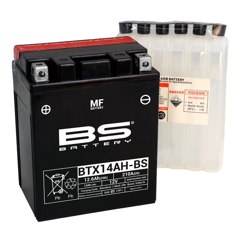 BS BATTERY BTX14AH - BS MAINTENANCE FREE 12V BATTERY (300606) - DRIVEN Canada's Powersports 3661451002707300606