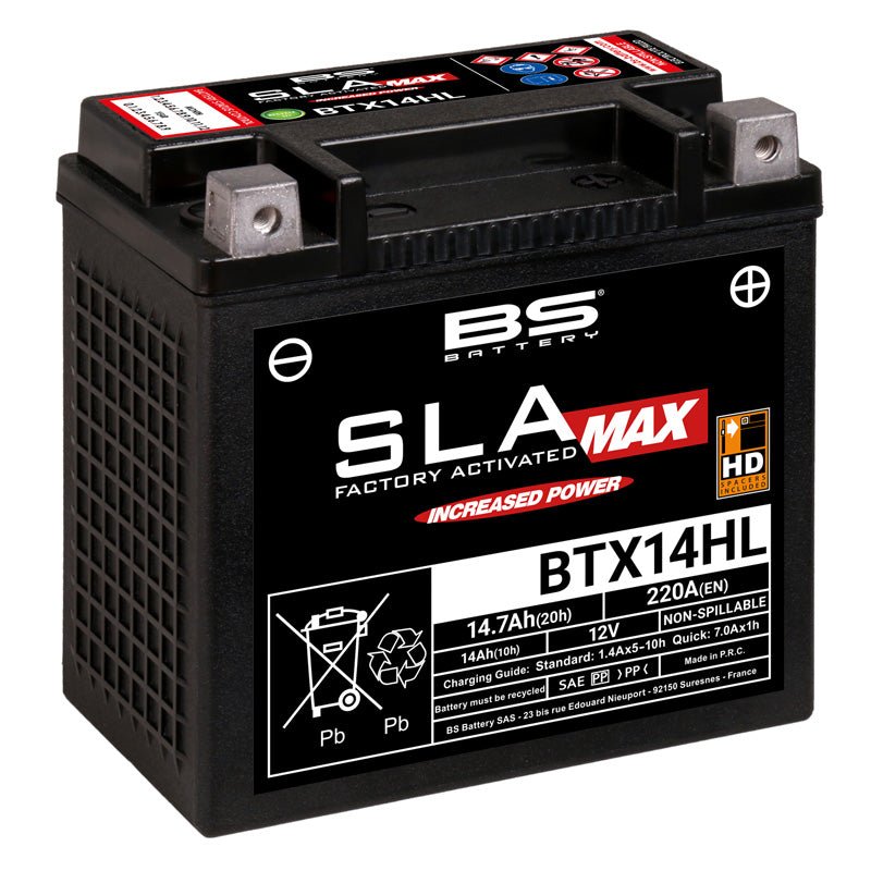 BS BATTERY BTX14H SLA MAX FACTORY ACTIVATED 12V BATTERY (300887) - DRIVEN Canada's Powersports 3564093008871300887