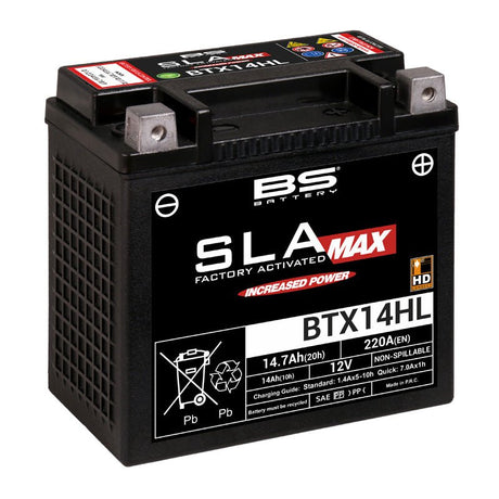 BS BATTERY BTX14HL SLA MAX, FACTORY ACTIVITED 12V BATTERY (300882) - DRIVEN Canada's Powersports 3564094008825300882
