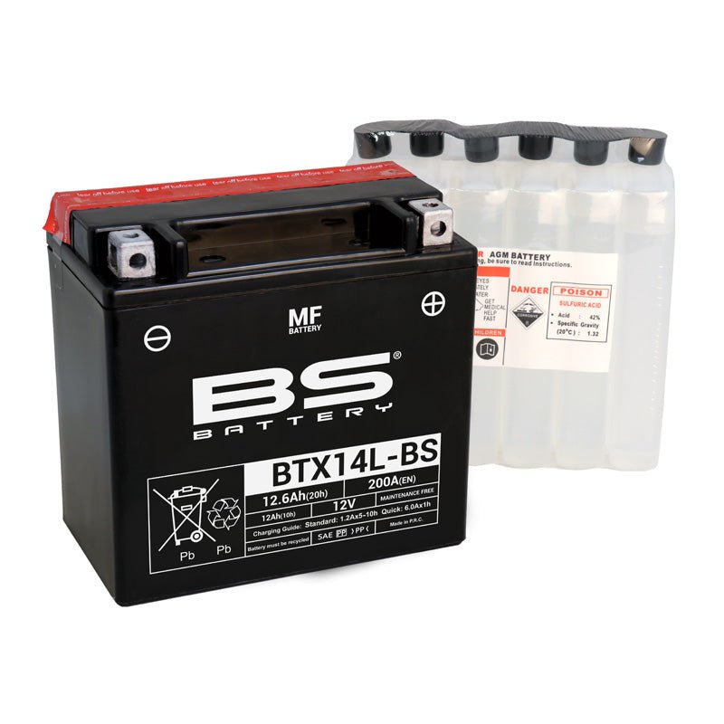 BS BATTERY BTX14L - BS MAINTENANCE FREE 12V BATTERY (300605) - DRIVEN Canada's Powersports 3661451002691300605
